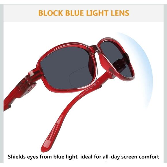 BFOCO Bifocal Sunglasses Men With Metal less Translucent Spring Hinges +3.00 S16 - Picture 3 of 6